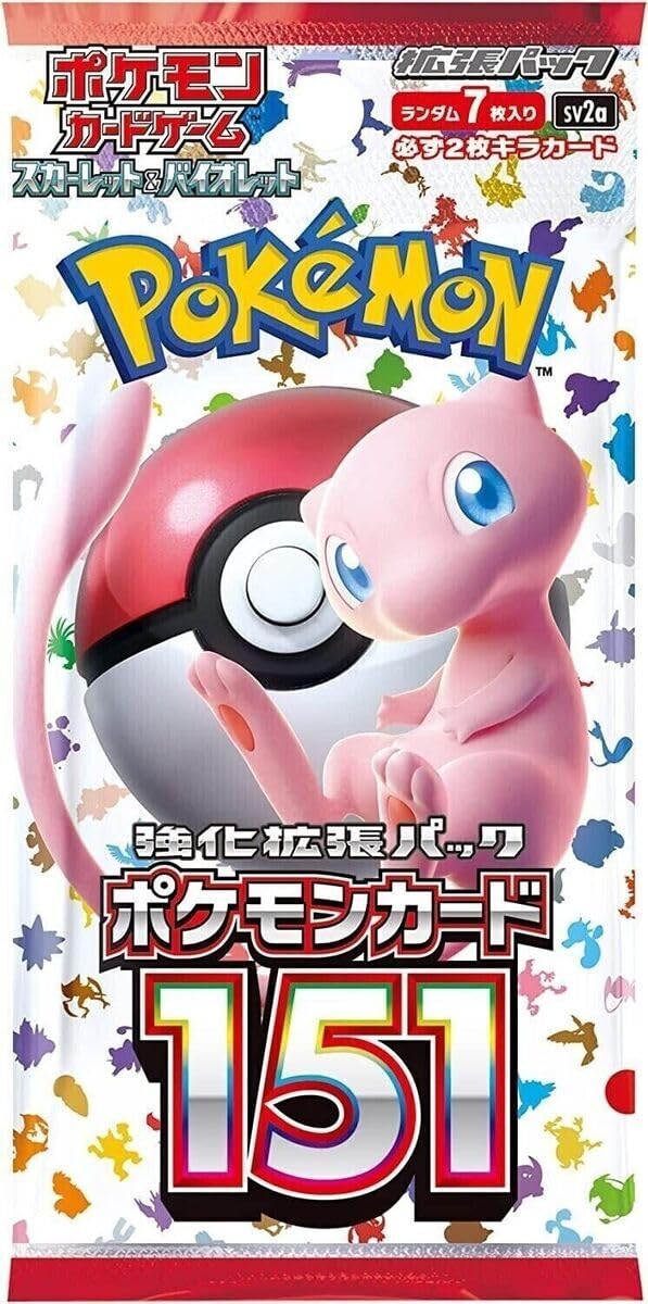 Pokémon Card Game Japanese 151 SV02a booster pack, seven cards per pack, ideal for expanding your collection