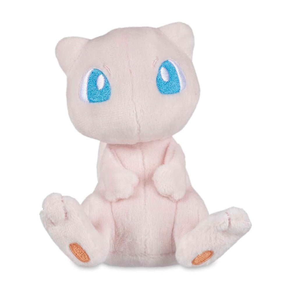 Pokémon Center Mew Sitting Cuties Plush palm-size companion for desk or shelf.