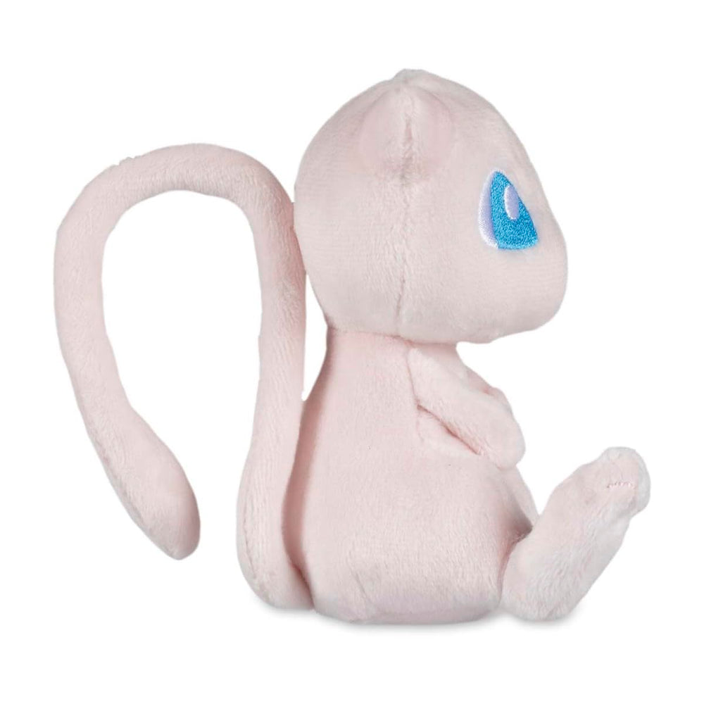 Pokémon Center Mew Sitting Cuties Plush uses polyester fiber and microbeads to hold shape.