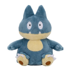 Pokémon Center Munchlax plush front view; soft fabric for cuddling and display.