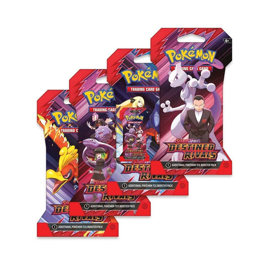 Pokémon Destined Rivals booster pack front artwork, ideal for collectors seeking new set experiences.