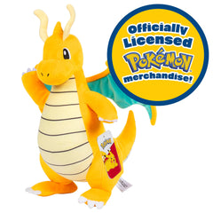 Pokémon Dragonite plush playroom display, durable companion for imaginative play