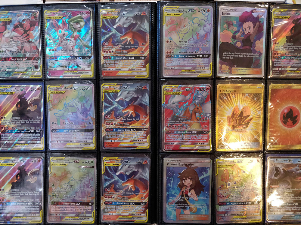 Pokemon EX and GX chase cards highlighted among other rares