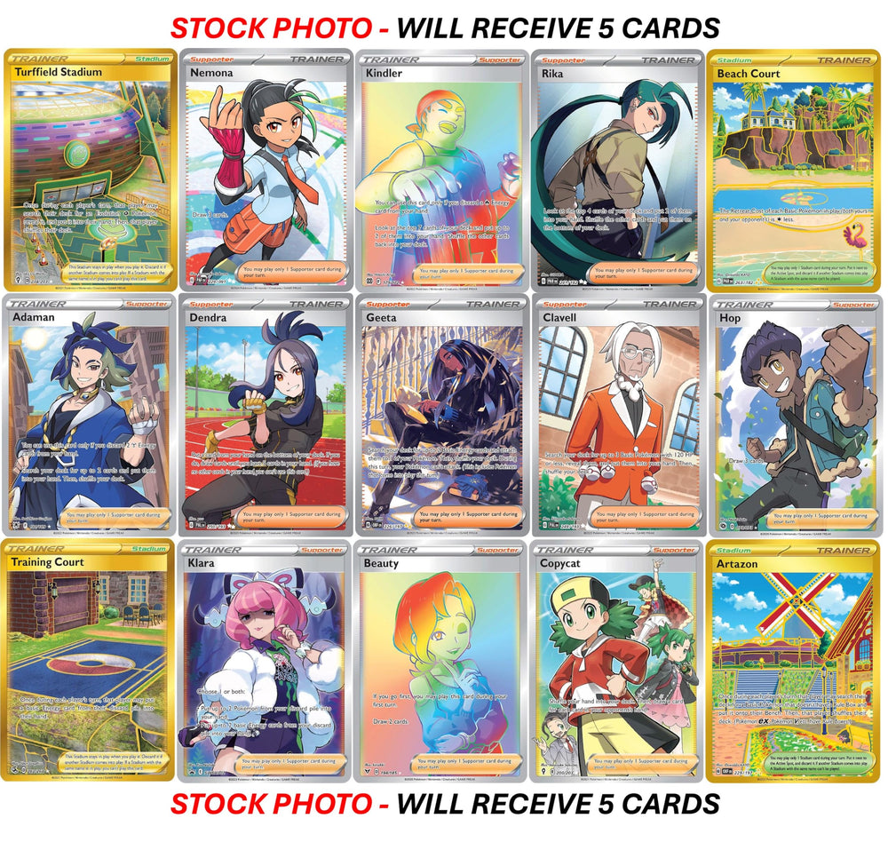 Pokémon full-art etched trainer card highlights unique character for fans.