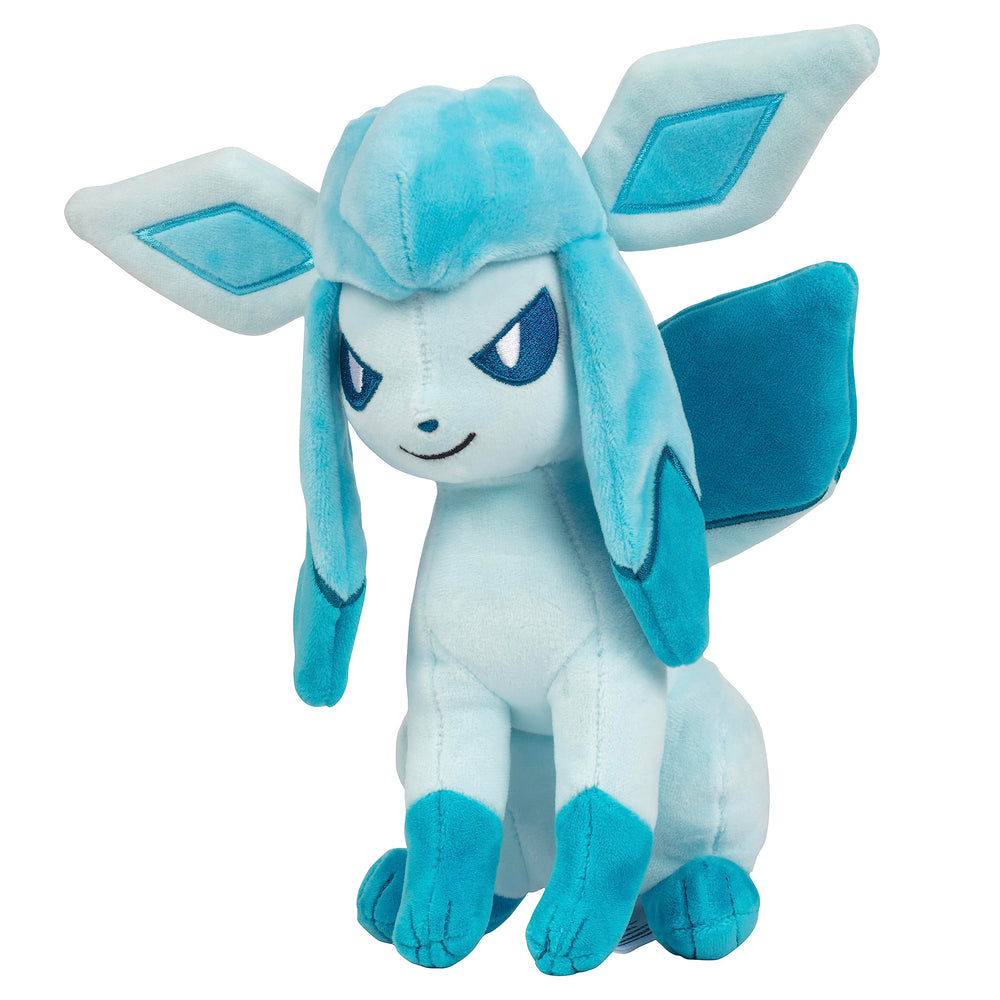 Pokemon Glaceon plush official licensed character with durable stitching.