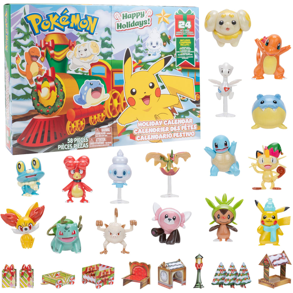 Pokemon Holiday Advent Calendar 24-piece figures for daily surprises and play.