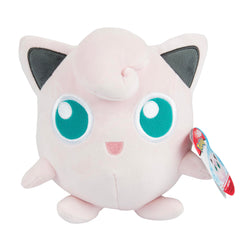 Pokémon Jigglypuff plush front view, cuddly travel companion