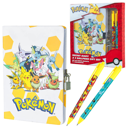 Pokémon Journal Set with plush Pikachu cover, a cozy writing companion for kids.