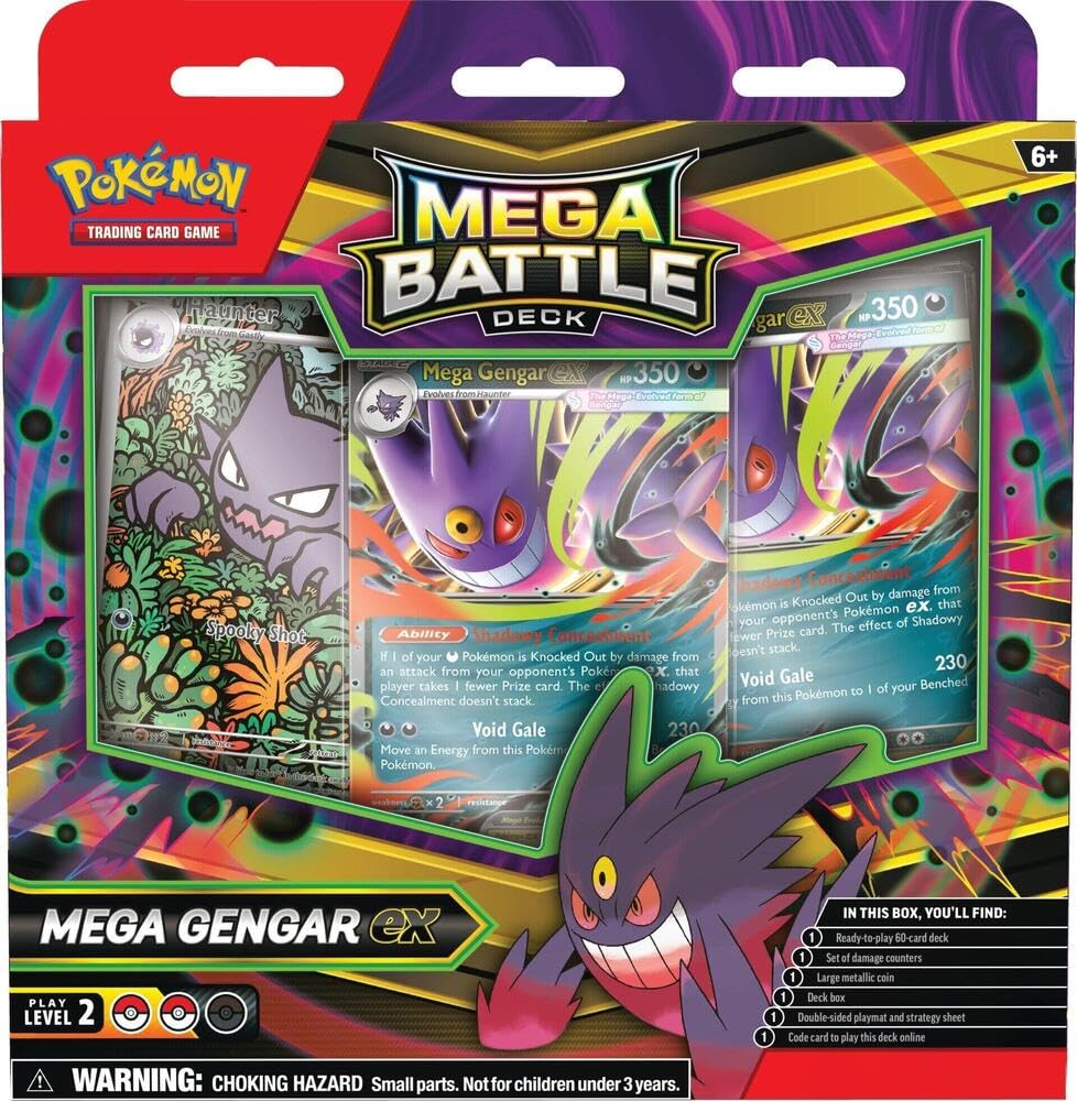 Pokemon Mega Battle Deck with Mega Gengar EX for ready-to-play battles.
