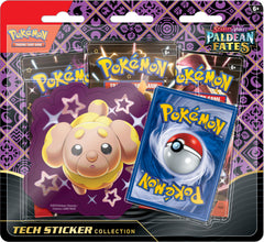 Pokemon Paldea Fates tech sticker on a device display, ideal for quick customization and fan engagement.
