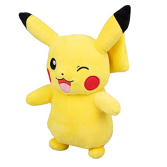 Soft polyester Pikachu plush delivers gentle tactile comfort for kids.