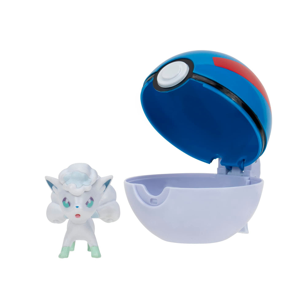 Pokémon PKW3135 ball opened to reveal Alola Vulpix, great for quick figure reveals.
