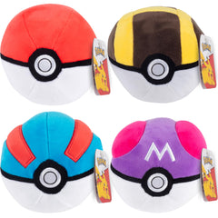 Pokémon Poké Ball Plush 4-Pack with soft, cuddly design for playtime and gifting.