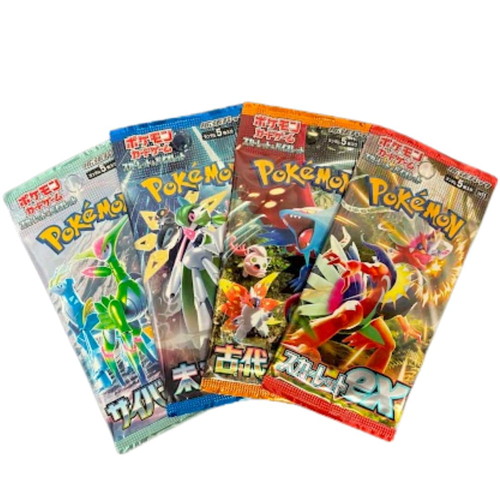 Pokémon random Japanese booster pack four-pack, factory sealed, great for casual card collection.