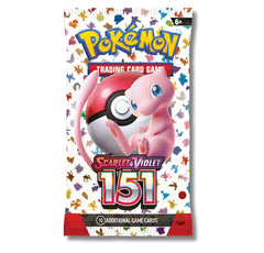 Pokémon Scarlet & Violet 151 booster pack cover, spark excitement for collectible battles.