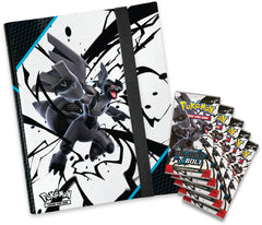 Close-up of Scarlet & Violet Black Bolt boosters showing vivid artwork and potential pulls.