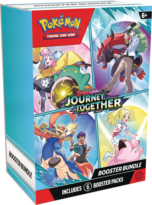 Pokemon Journey Together booster bundle with six packs ready for exciting collection expansion.