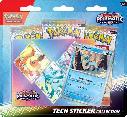 Pokemon TCG Scarlet & Violet Prismatic Evolutions foil Leafeon promo card enhances collection value.