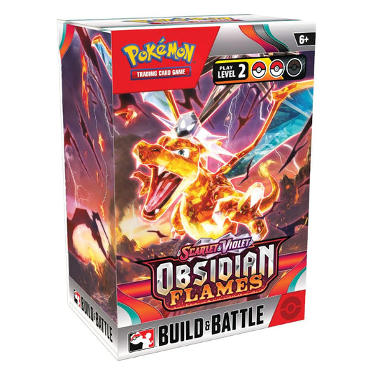 Pokémon SV03 Obsidian Flames box front view highlighting collectability for fans.
