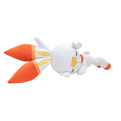 Scorbunny sleeping pose plush ideal for bedtime stories.