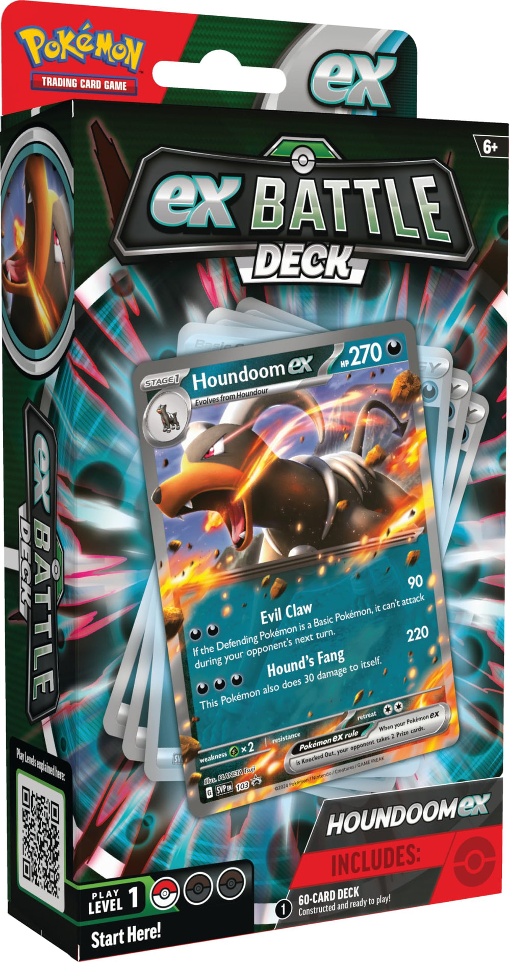 Pokémon Houndoom ex Battle Deck front cover, ready-to-play setup for quick battles