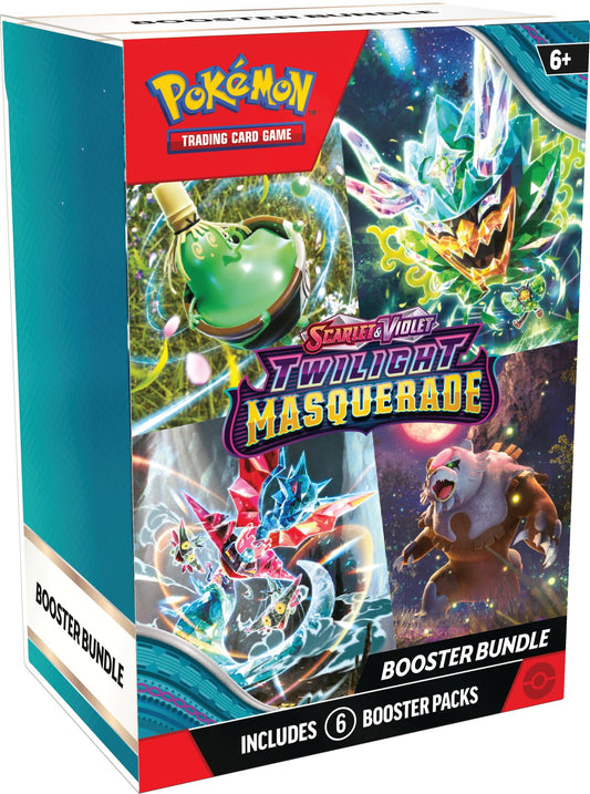 Pokemon TCG Twilight Masquerade booster bundle box for collectors and skirmishes.