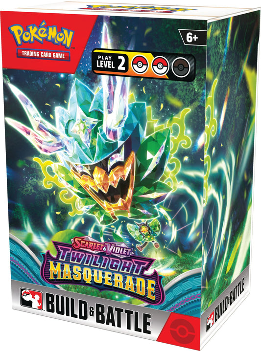 Pokémon Twilight Masquerade deck front with four foil promos for collectors