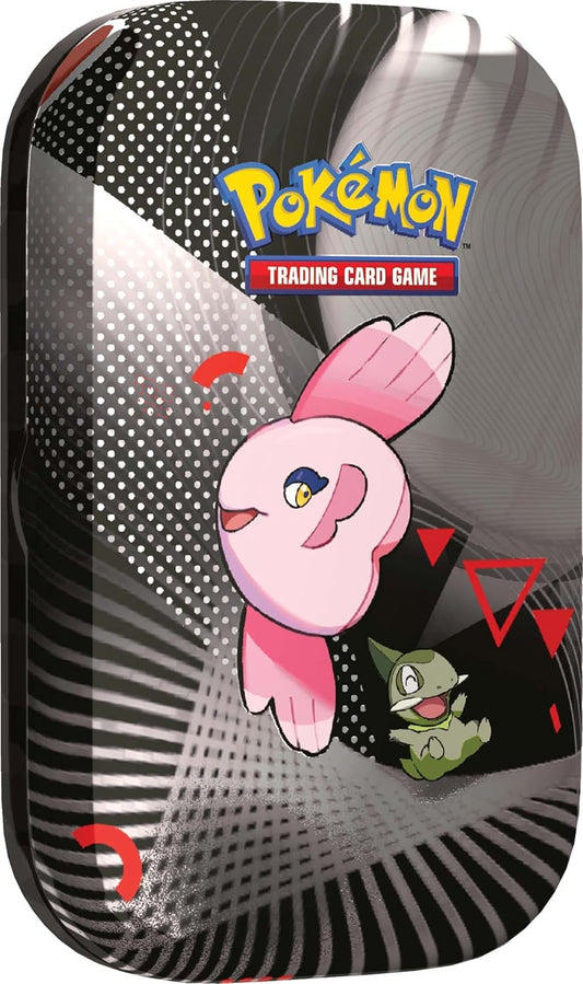 Pokémon TCG Unova Mini Tin front view, portable for quick deck building on the go.