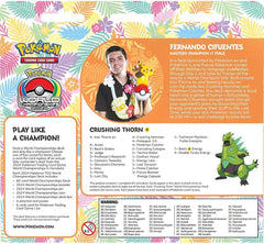 Pokémon TCG World Championships deck packaging, secure and travel-friendly.