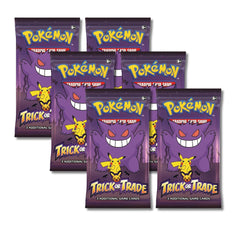 Pokemon Trick or Trade Gengar and Pikachu front pack showcasing spooky Halloween vibes for collectors.