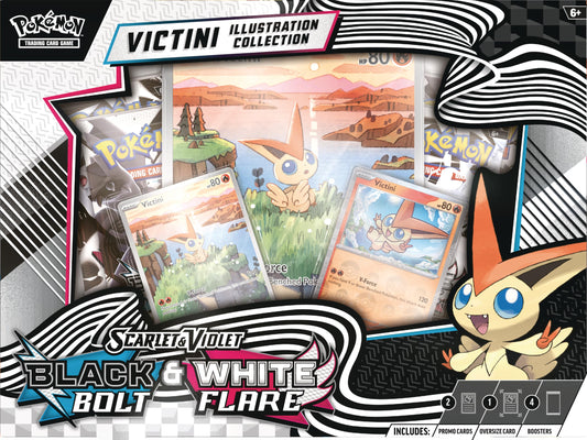 Pokémon Victini illustration promo card with vibrant foil art for display and collection.