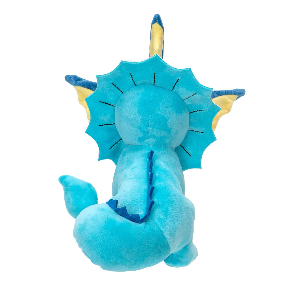 Pokémon Vaporeon 8-inch plush face detail, intricate stitching and expressive look.