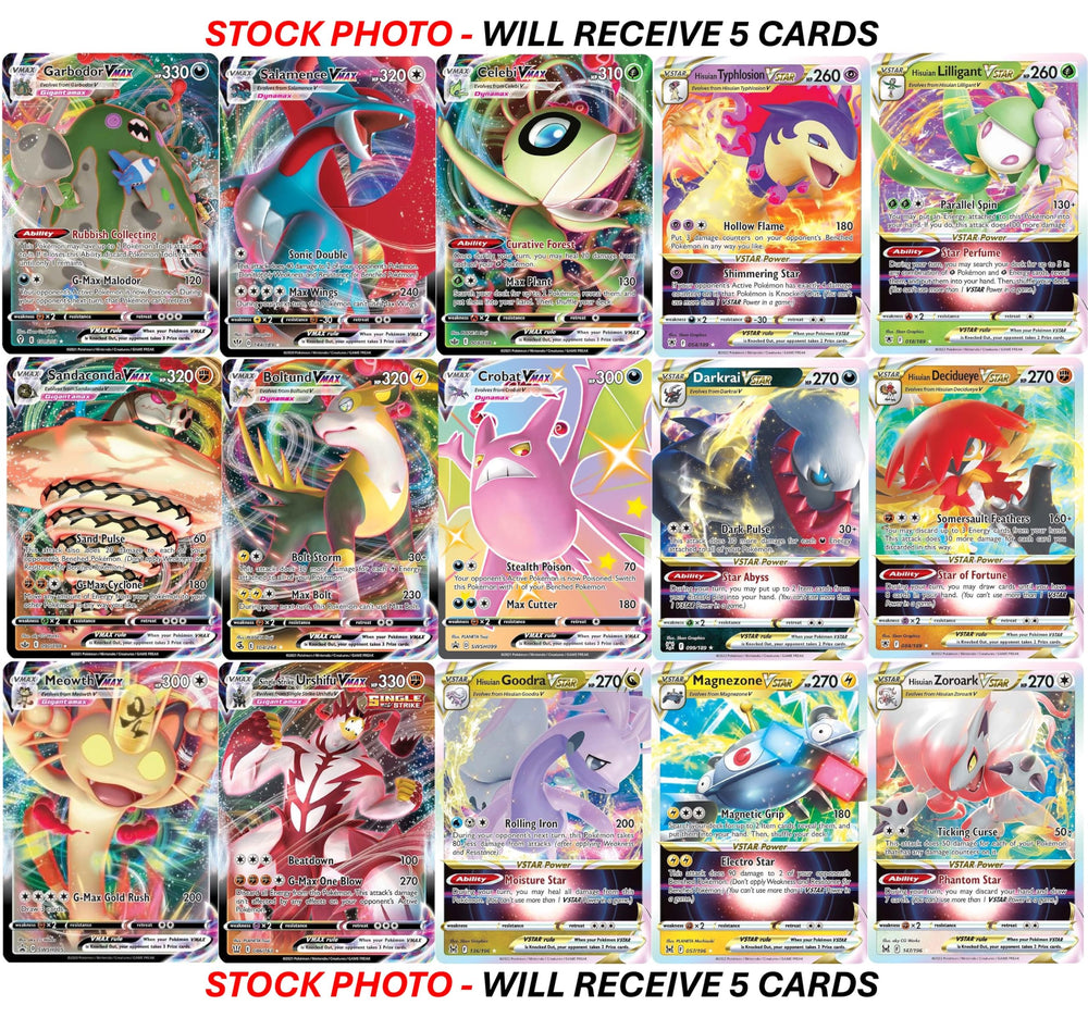 Pokémon variety of VSTAR and VMAX cards for diverse collection options
