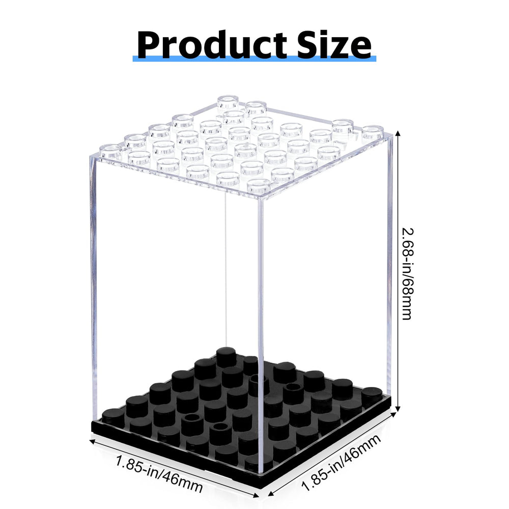 Pokiiulk display case shows Lego figurines with crystal-clear view for details.