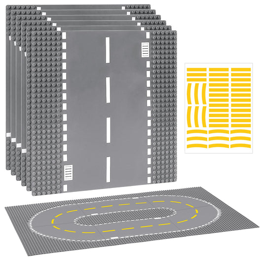 Pokiiulk road baseplate corner piece provides a sturdy foundation for LEGO city layouts.