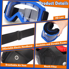 POKONBOY mask lens polycarbonate closeup, anti-scratch clarity enhances visibility during play.