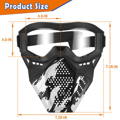 POKONBOY black tactical mask goggles with front view for clear visibility.
