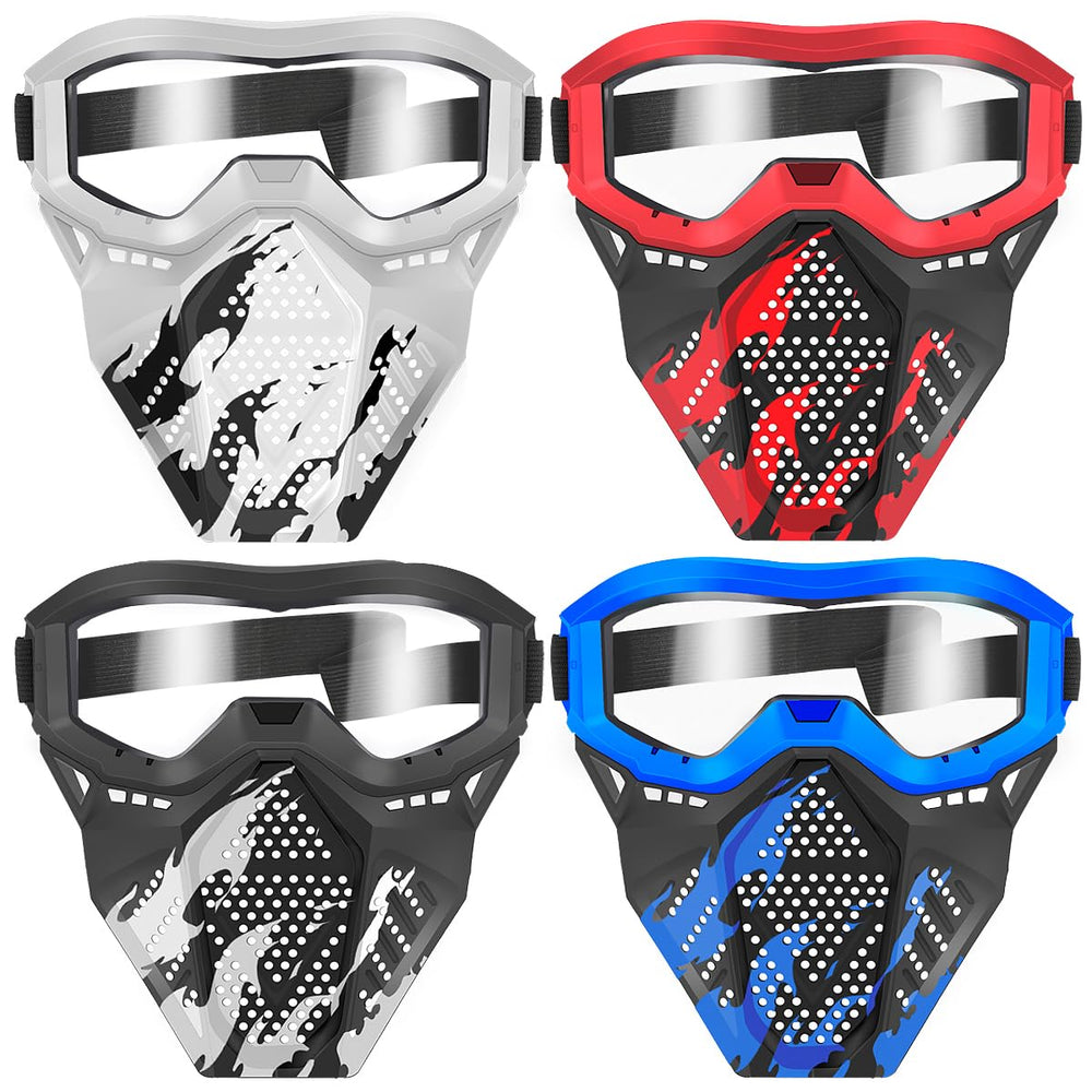 POKONBOY tactical mask for kids front view with wraparound lens and color options.