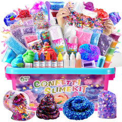 pokujyrt Confetti Slime Kit—clear glue bottle for smooth slime crafting sessions.