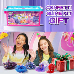 pokujyrt Confetti Slime Kit—storage container keeps supplies organized and ready.
