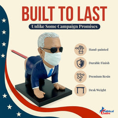 Political Satire Biden hand-painted details highlight lifelike facial features.