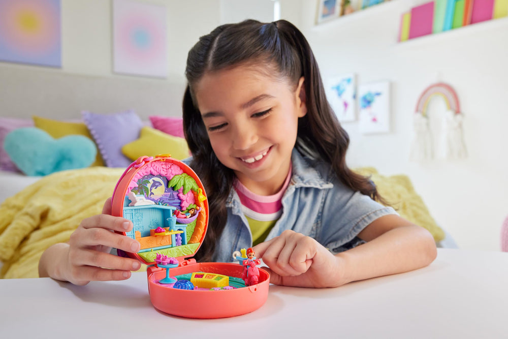 Polly Pocket Adventure Moped Compact fidget wheels provide tactile spins for storytelling