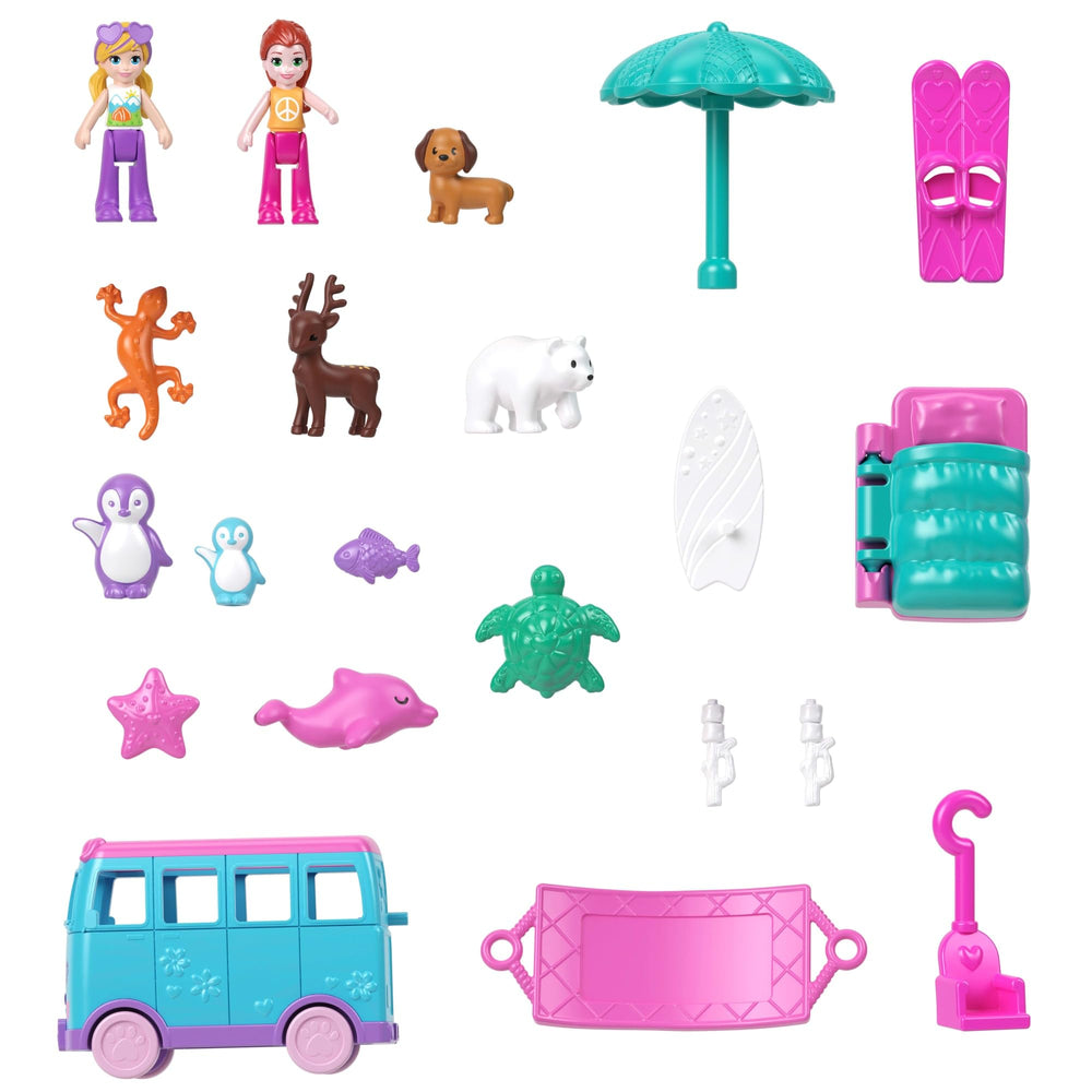 Polly Pocket hammock setup inside the playset offers relaxing downtime.