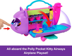 Polly Pocket Kitty Airways cockpit and open fuselage for creative piloting play
