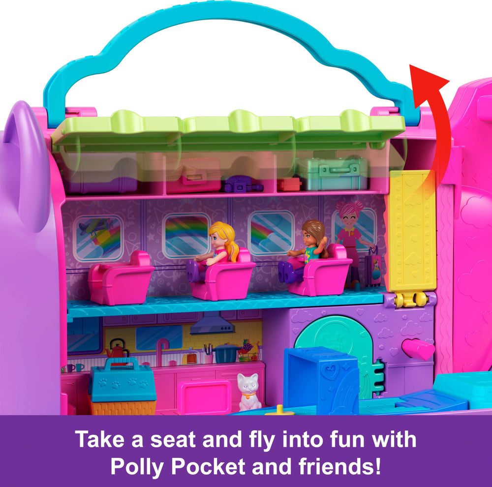 Polly Pocket Kitty Airways snack cart for pretend beverages and treats during flights