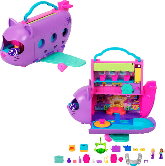 Polly Pocket Kitty Airways two dolls ready for imaginative flight adventures