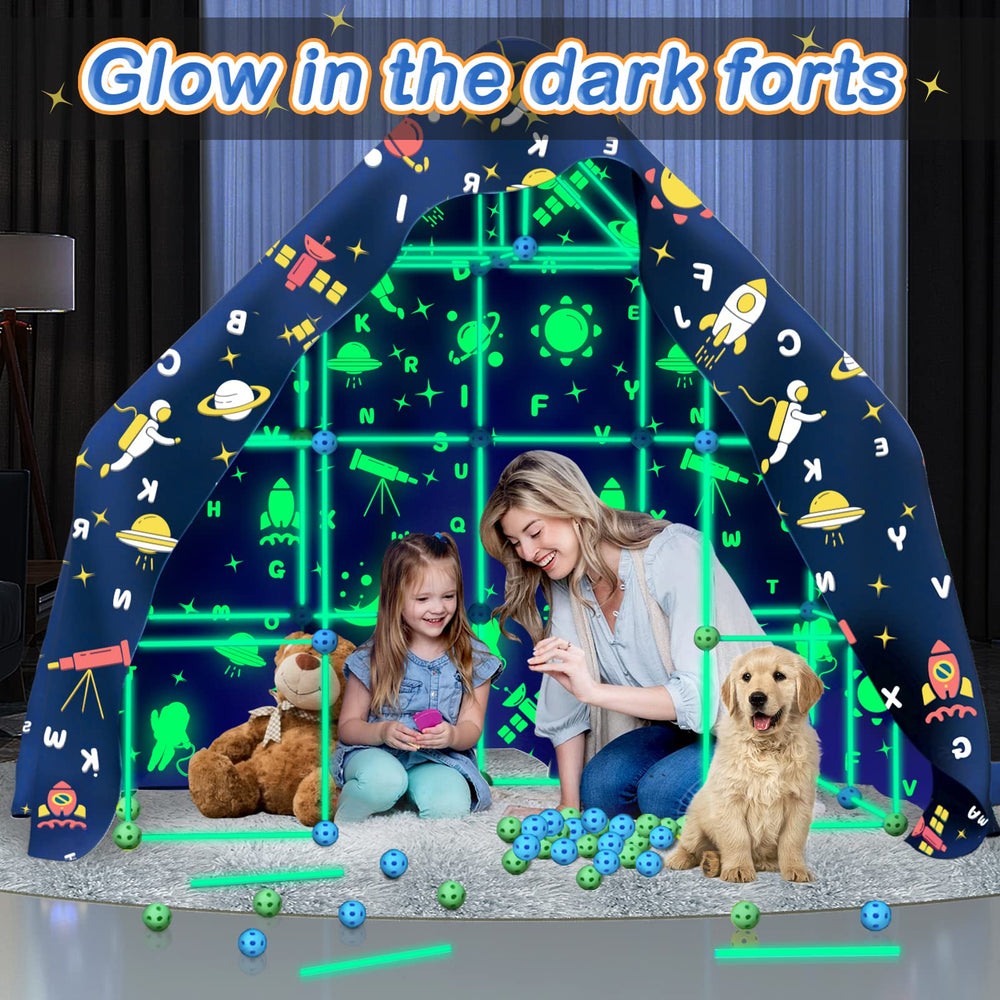Pomasy glow blanket fort cover creating luminous private space for kids