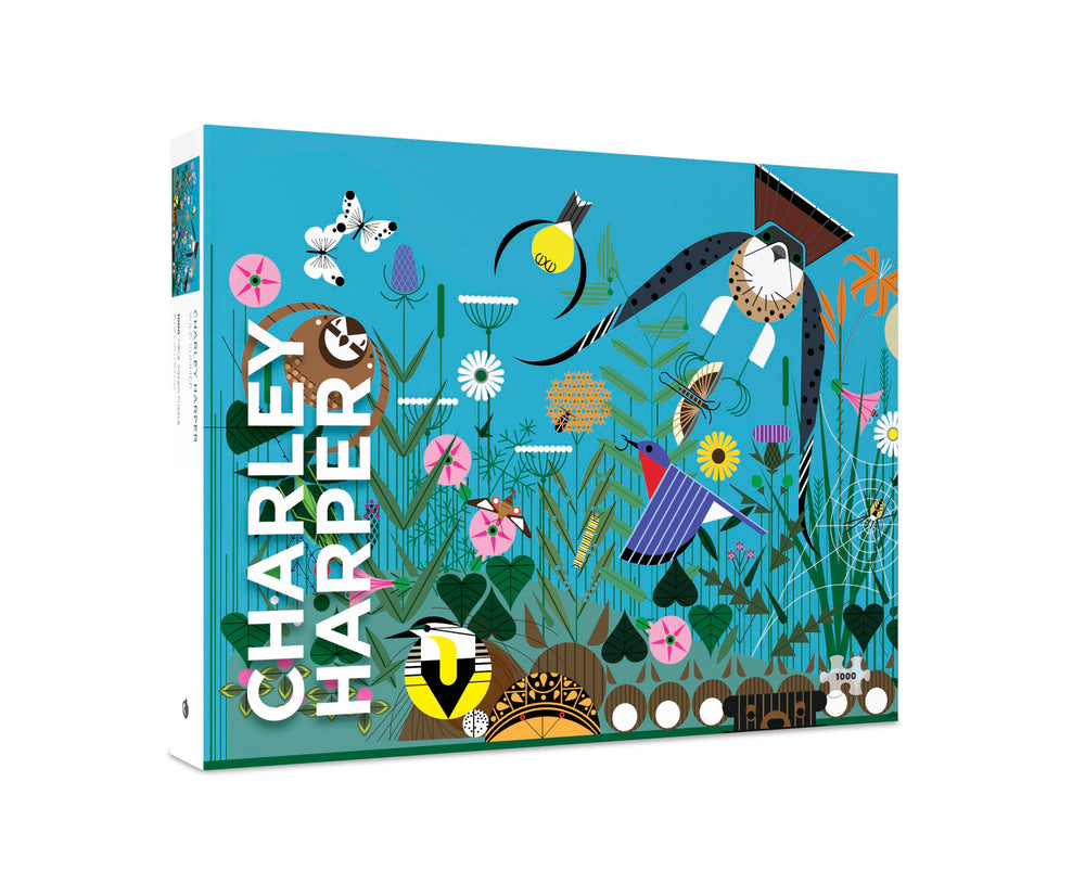 Pomegranate Charley Harper Wild Summer puzzle shows vibrant wildlife for relaxing evenings.