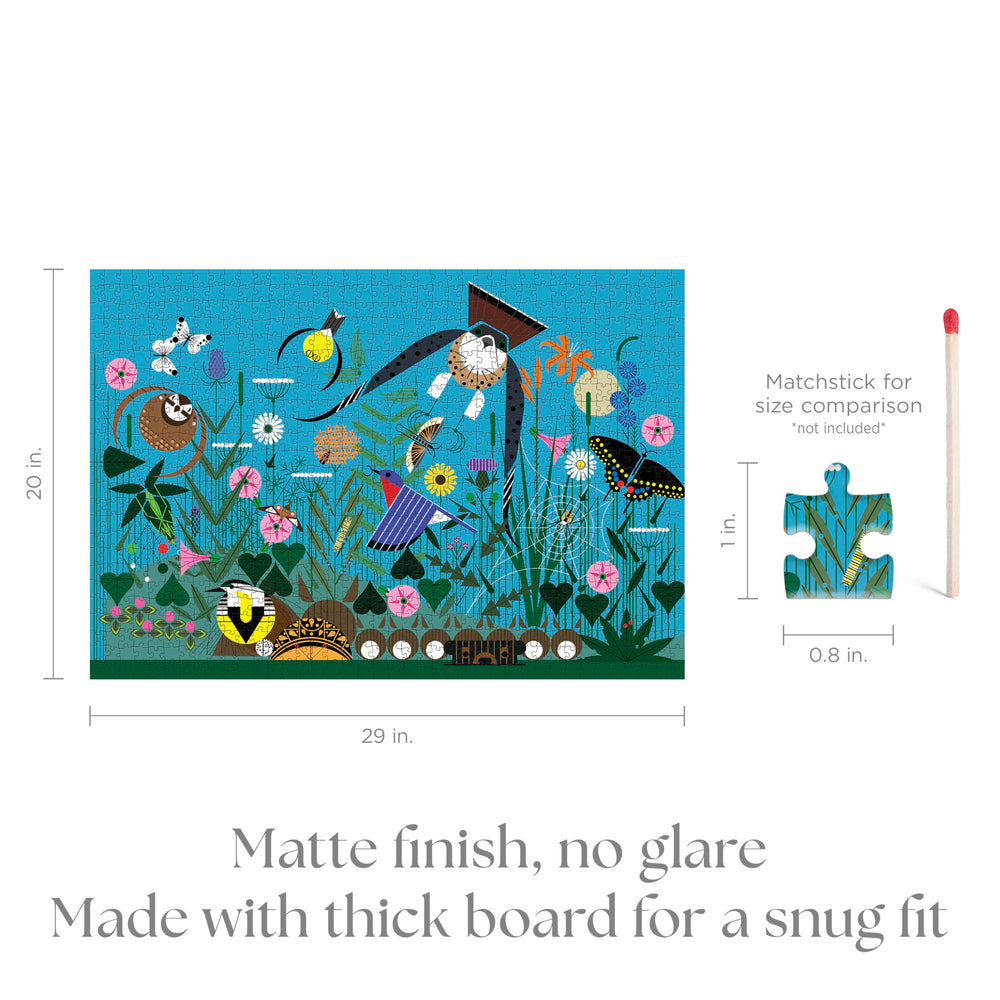 Pomegranate Wild Summer Charley Harper puzzle emphasizes bold colors for immersive puzzle time.