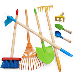 POMIKU 8PCS kids gardening tools full set for imaginative outdoor play.